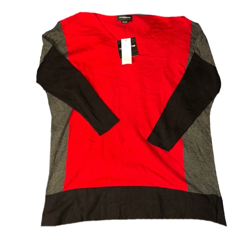 Liz Claiborne Color Block Sweater mini Dress/Long Sweater